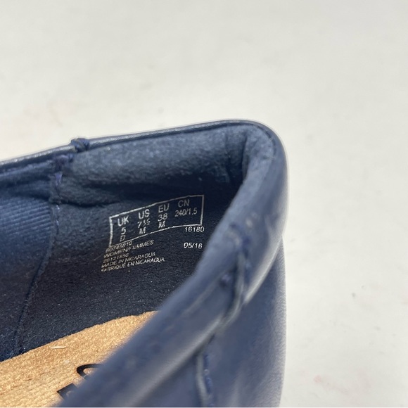 Clarks Medora Jem Shoes Womens 7.5 Blue Leather Slip On Comfort Casual Office - Picture 10 of 12